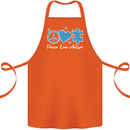 Peace Autism Austistic Cotton Apron 100% Organic Orange
