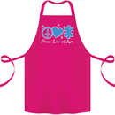 Peace Autism Austistic Cotton Apron 100% Organic Pink