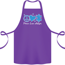 Peace Autism Austistic Cotton Apron 100% Organic Purple