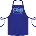 Peace Autism Austistic Cotton Apron 100% Organic Royal Blue