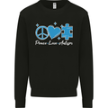 Peace Autism Austistic Kids Sweatshirt Jumper Black