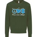 Peace Autism Austistic Kids Sweatshirt Jumper Forest Green