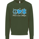 Peace Autism Austistic Kids Sweatshirt Jumper Forest Green