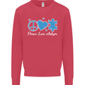 Peace Autism Austistic Kids Sweatshirt Jumper Heliconia