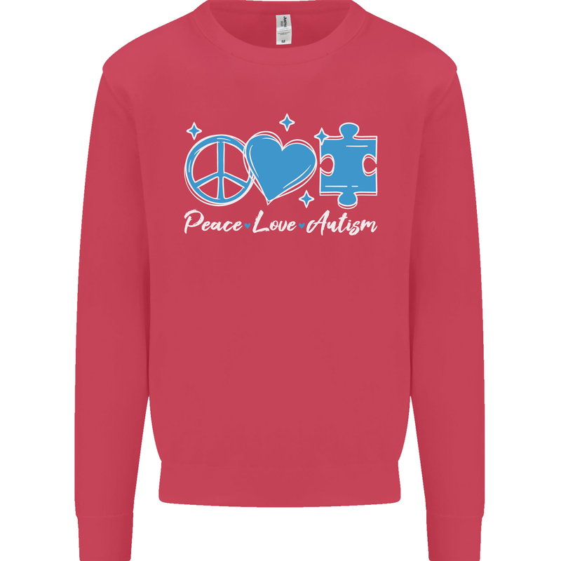 Peace Autism Austistic Kids Sweatshirt Jumper Heliconia