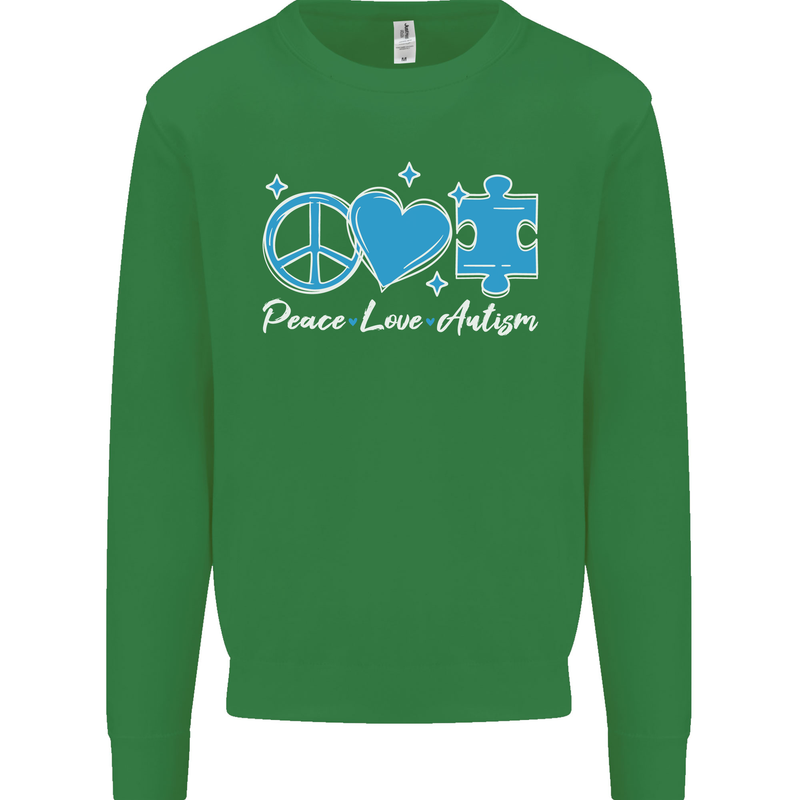 Peace Autism Austistic Kids Sweatshirt Jumper Irish Green