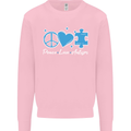 Peace Autism Austistic Kids Sweatshirt Jumper Light Pink