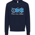 Peace Autism Austistic Kids Sweatshirt Jumper Navy Blue