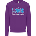 Peace Autism Austistic Kids Sweatshirt Jumper Purple