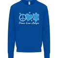 Peace Autism Austistic Kids Sweatshirt Jumper Royal Blue