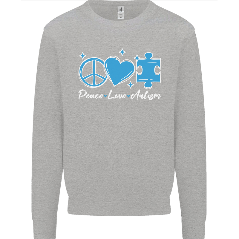 Peace Autism Austistic Kids Sweatshirt Jumper Sports Grey