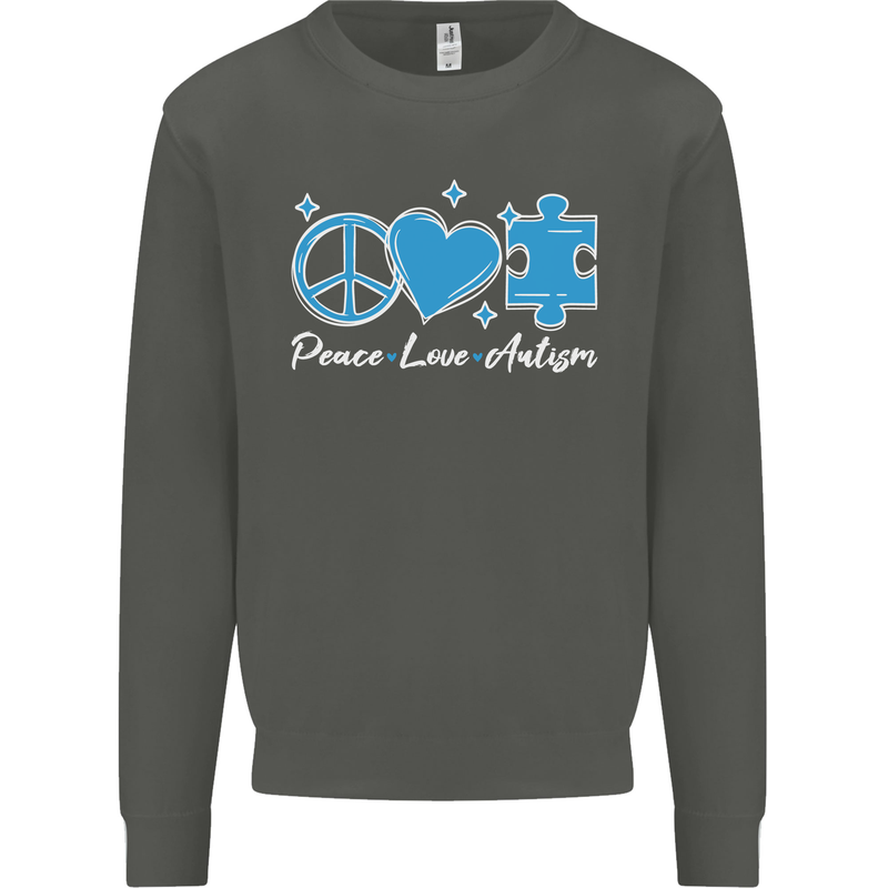 Peace Autism Austistic Kids Sweatshirt Jumper Storm Grey