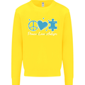 Peace Autism Austistic Kids Sweatshirt Jumper Yellow