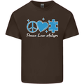Peace Autism Austistic Kids T-Shirt Childrens Chocolate