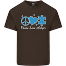 Peace Autism Austistic Kids T-Shirt Childrens Chocolate