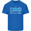 Peace Autism Austistic Kids T-Shirt Childrens Royal Blue