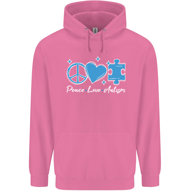Peace Autism Austistic Mens 80% Cotton Hoodie Azelea