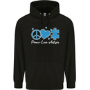 Peace Autism Austistic Mens 80% Cotton Hoodie Black