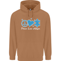 Peace Autism Austistic Mens 80% Cotton Hoodie Caramel Latte