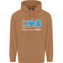 Peace Autism Austistic Mens 80% Cotton Hoodie Caramel Latte