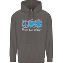 Peace Autism Austistic Mens 80% Cotton Hoodie Charcoal