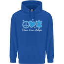 Peace Autism Austistic Mens 80% Cotton Hoodie Royal Blue
