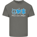 Peace Autism Austistic Mens Cotton T-Shirt Tee Top Charcoal
