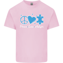 Peace Autism Austistic Mens Cotton T-Shirt Tee Top Light Pink