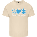 Peace Autism Austistic Mens Cotton T-Shirt Tee Top Natural