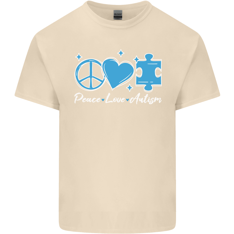 Peace Autism Austistic Mens Cotton T-Shirt Tee Top Natural