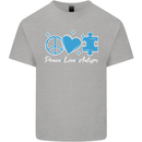 Peace Autism Austistic Mens Cotton T-Shirt Tee Top Sports Grey