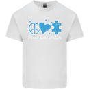Peace Autism Austistic Mens Cotton T-Shirt Tee Top White