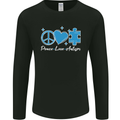 Peace Autism Austistic Mens Long Sleeve T-Shirt Black