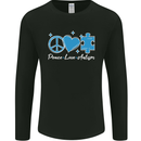 Peace Autism Austistic Mens Long Sleeve T-Shirt Black