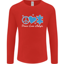 Peace Autism Austistic Mens Long Sleeve T-Shirt Red