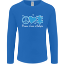 Peace Autism Austistic Mens Long Sleeve T-Shirt Royal Blue