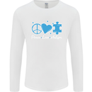 Peace Autism Austistic Mens Long Sleeve T-Shirt White