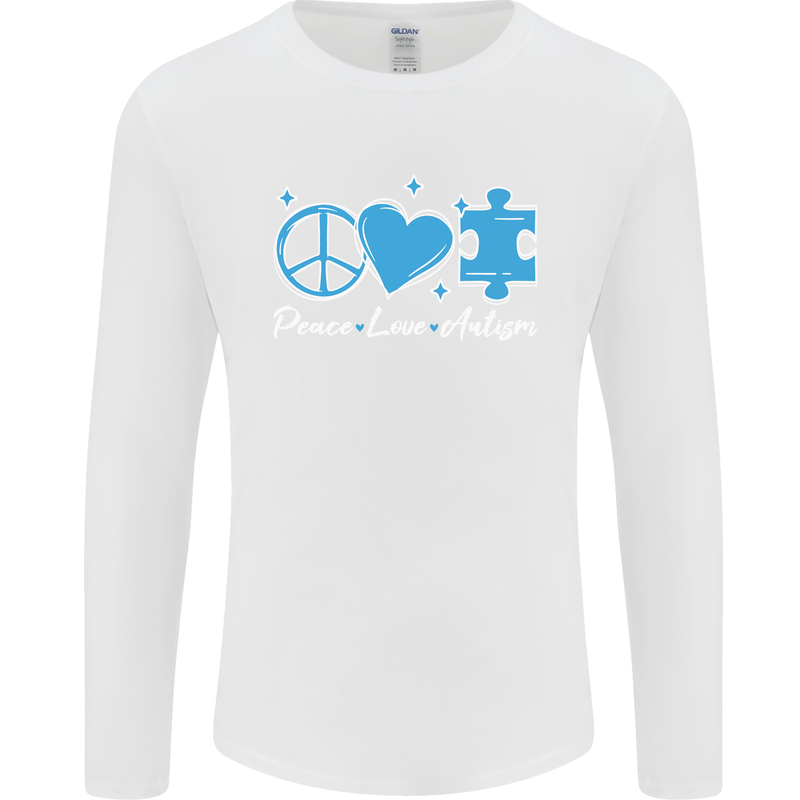 Peace Autism Austistic Mens Long Sleeve T-Shirt White