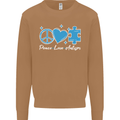 Peace Autism Austistic Mens Sweatshirt Jumper Caramel Latte