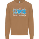 Peace Autism Austistic Mens Sweatshirt Jumper Caramel Latte