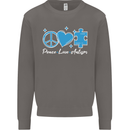 Peace Autism Austistic Mens Sweatshirt Jumper Charcoal