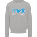 Peace Autism Austistic Mens Sweatshirt Jumper Sports Grey