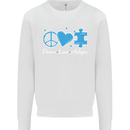 Peace Autism Austistic Mens Sweatshirt Jumper White
