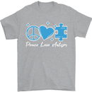 Peace Autism Austistic Mens T-Shirt 100% Cotton Sports Grey