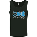 Peace Autism Austistic Mens Vest Tank Top Black