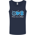 Peace Autism Austistic Mens Vest Tank Top Navy Blue