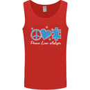 Peace Autism Austistic Mens Vest Tank Top Red