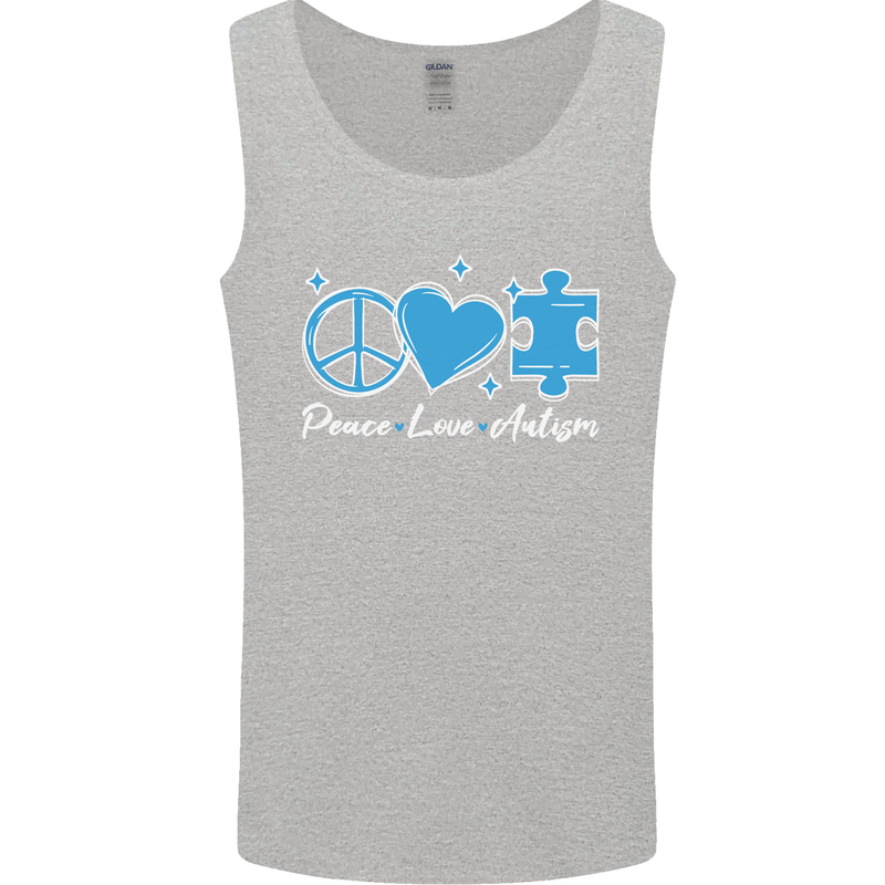 Peace Autism Austistic Mens Vest Tank Top Sports Grey