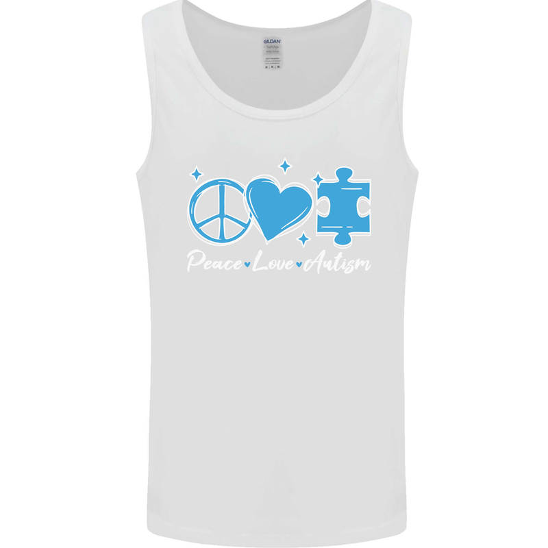 Peace Autism Austistic Mens Vest Tank Top White