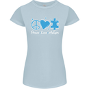 Peace Autism Austistic Womens Petite Cut T-Shirt Light Blue